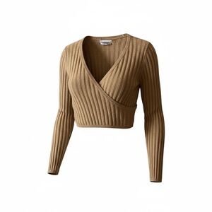 Urban Outfitters Tan V-Neck Wrap Sweater